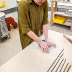 Carla Murdoch at work in her studio 2019